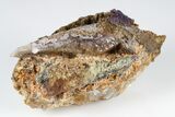 Purple Fluorite on Calcite Crystal - China #177595-2